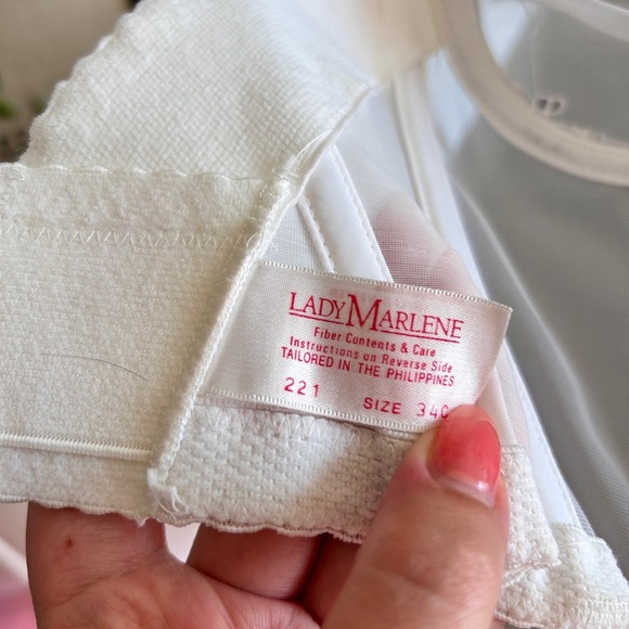 Vintage 1980s Lady Marlene White Floral Embroidered Lace Bustier 34C /Waist 26 - Picture 5 of 8